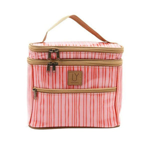 IY Standup Toiletry Bag - Stripe Pink