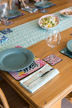 Load image into Gallery viewer, A Love Supreme Table Runner - Whales Tails (Aqua)
