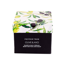 Load image into Gallery viewer, Olive &amp; Avo Hand Cream, Body Butter &amp; Soap Gift Box
