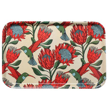 Load image into Gallery viewer, A Love Supreme Melamine Dinner Tray - Protea Red on White
