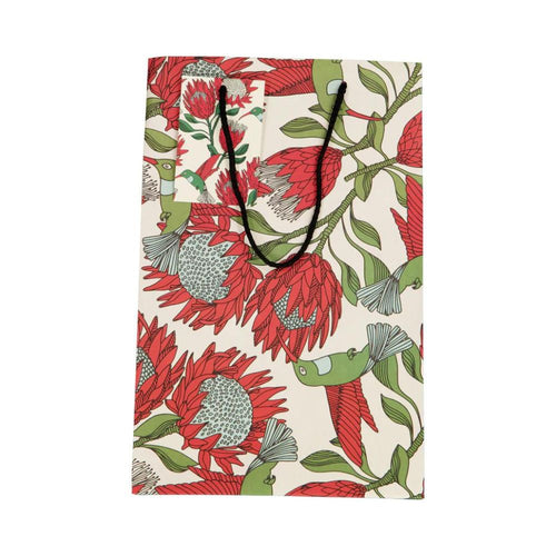 A Love Supreme Large Gift Bag - Protea Red on White