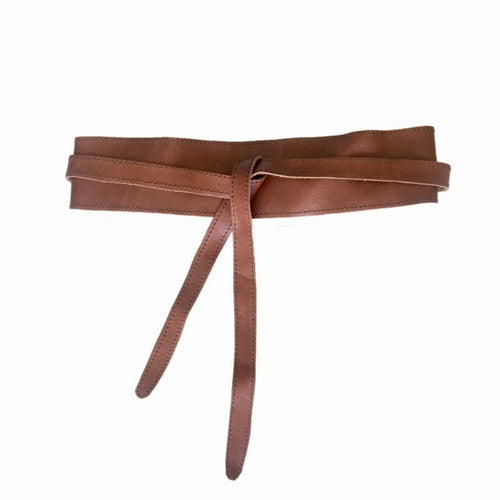 Trinity Leather Wrap Belt - Tan
