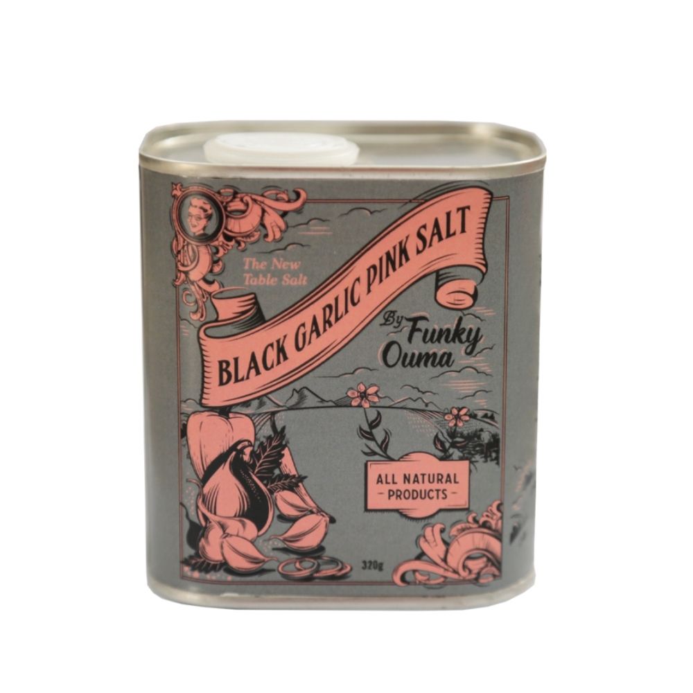 Funky Ouma Black Garlic Pink Salt Tin
