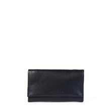 Load image into Gallery viewer, Evie Three-Quarter Pebble Leather Trifold Wallet - Black
