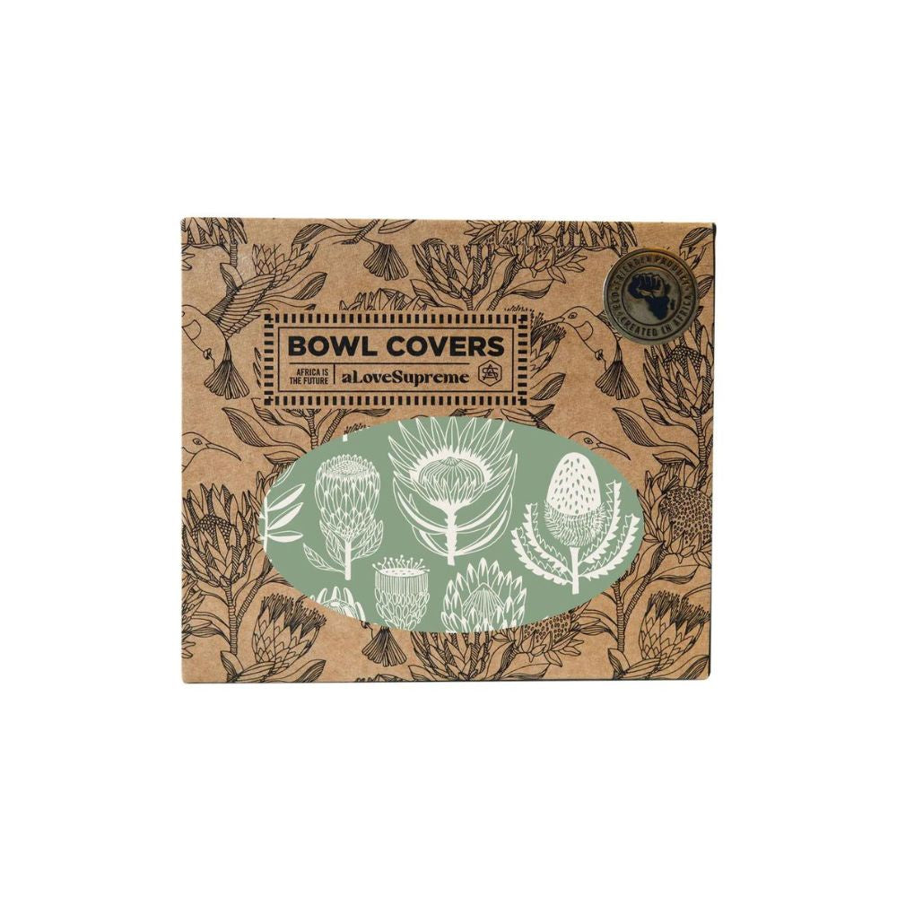 A Love Supreme Bowl Covers Gift Set - Floral Kingdom White on Sage