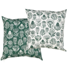 Load image into Gallery viewer, A Love Supreme Cushion Cover 50x50 - Floral Kingdom Green on White
