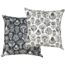 Load image into Gallery viewer, A Love Supreme Cushion Cover 50x50 - Floral Kingdom Grey on White
