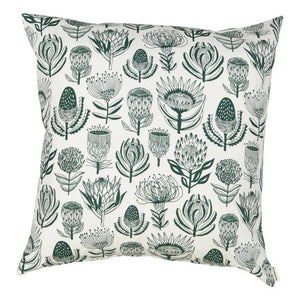 A Love Supreme Cushion Cover 60x60 - Floral Kingdom Green on White