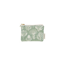 Load image into Gallery viewer, A Love Supreme Coin Purse - Floral Kingdom White on Sage
