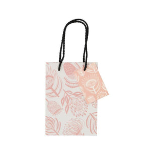 A Love Supreme Medium Gift Bag - Floral Kingdom Pink on White