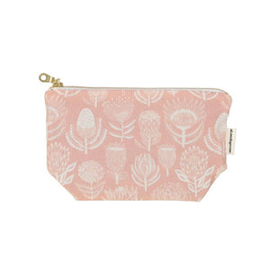 A Love Supreme Toiletry Pouch - Floral Kingdom White on Pink