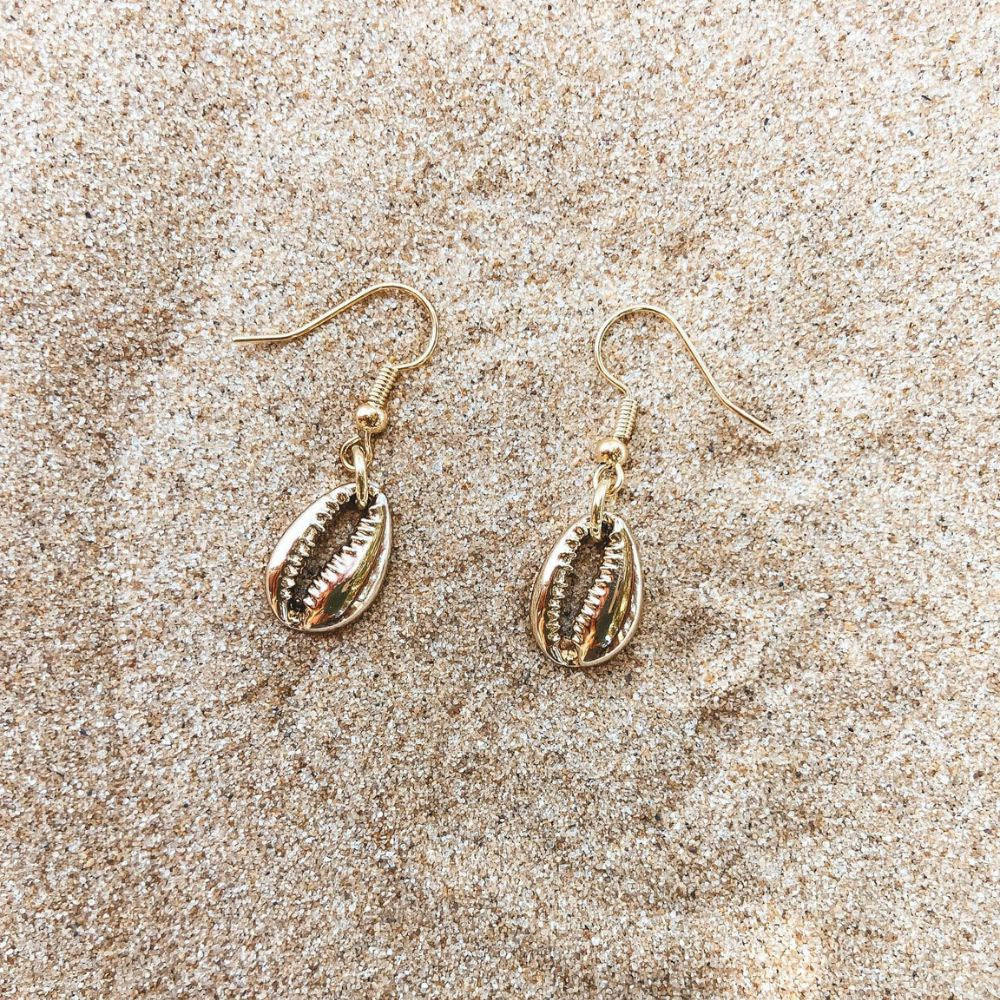 Summer & Salt Gold Cowrie Earrings