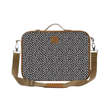 Load image into Gallery viewer, IY Laptop Bag - Spotted White on Black
