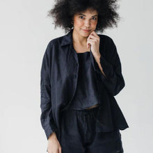 Load image into Gallery viewer, Janni &amp; George Black Linen Shirt
