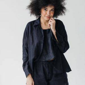 Janni & George Black Linen Shirt