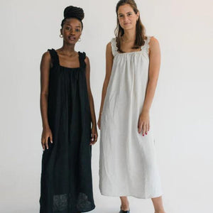 Janni & George Linen Maxi Dress - Stone