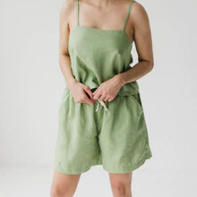 Load image into Gallery viewer, Janni &amp; George Midi Linen Shorts - Moss
