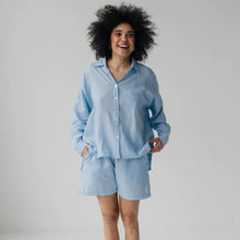 Load image into Gallery viewer, Janni &amp; George Midi  Linen Shorts  - Sky Blue
