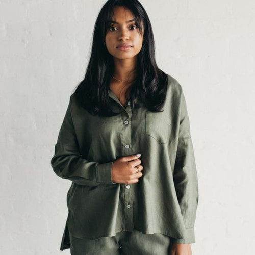 Janni & George Linen shirt - olive