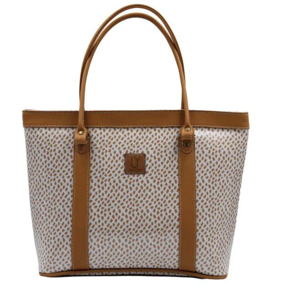 Iy Apparel Jozi Bag - Spotted Gold on White