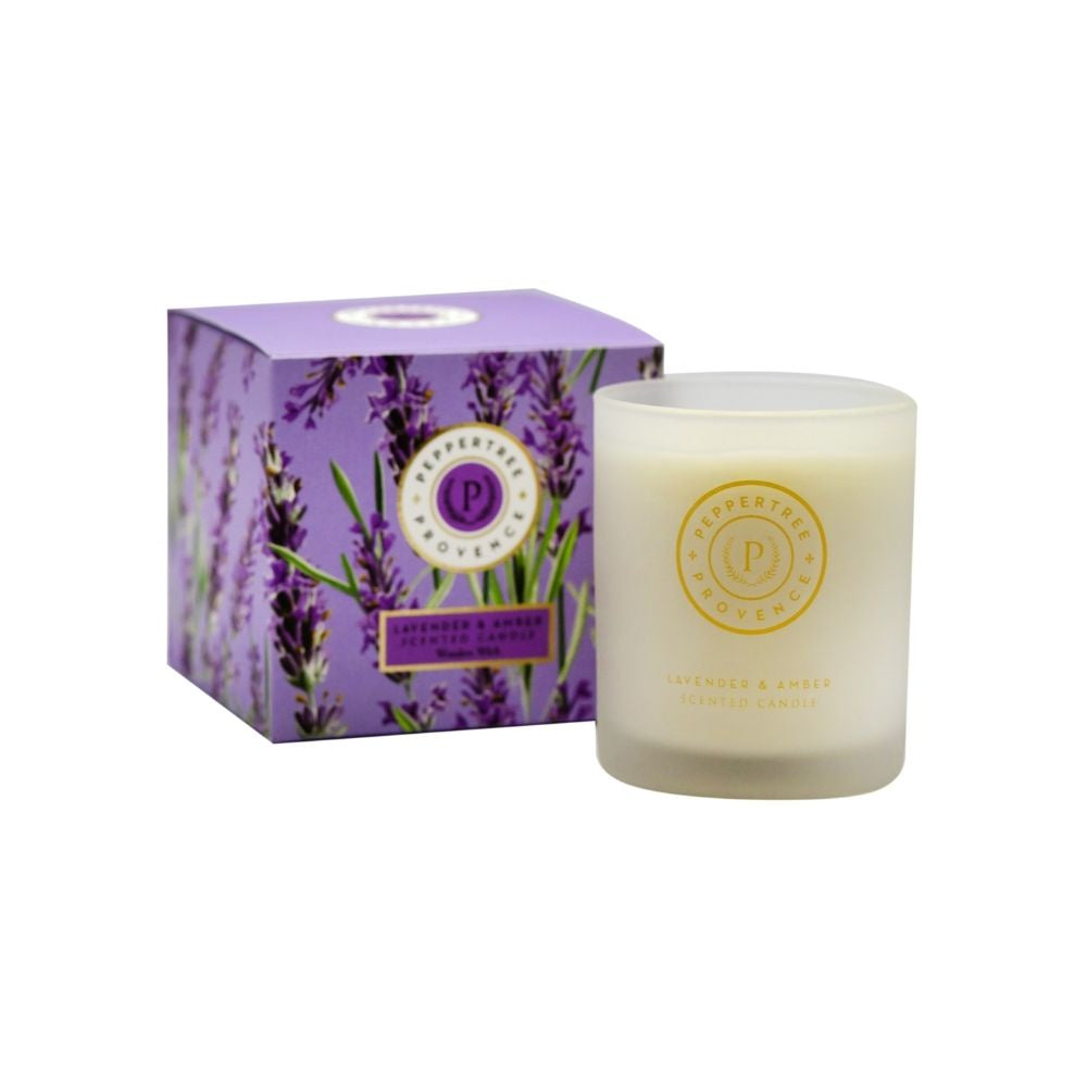 Provence Wooden Wick Candle - Lavender & Amber