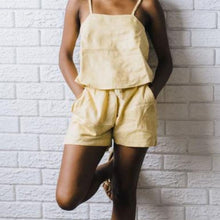Load image into Gallery viewer, Janni &amp; George Lemon Linen Shorts 
