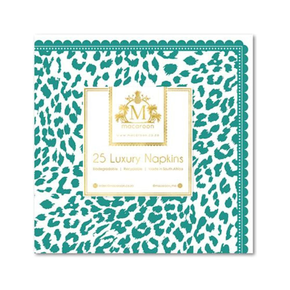 Macaroon Luxury Paper Napkins - Leopard Tanzanite NEW