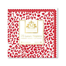 Load image into Gallery viewer, Macaroon Luxury Paper Napkins - Leopard Wine
