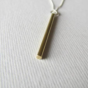 Liwo Brass Bar Pendant on Silver Chain