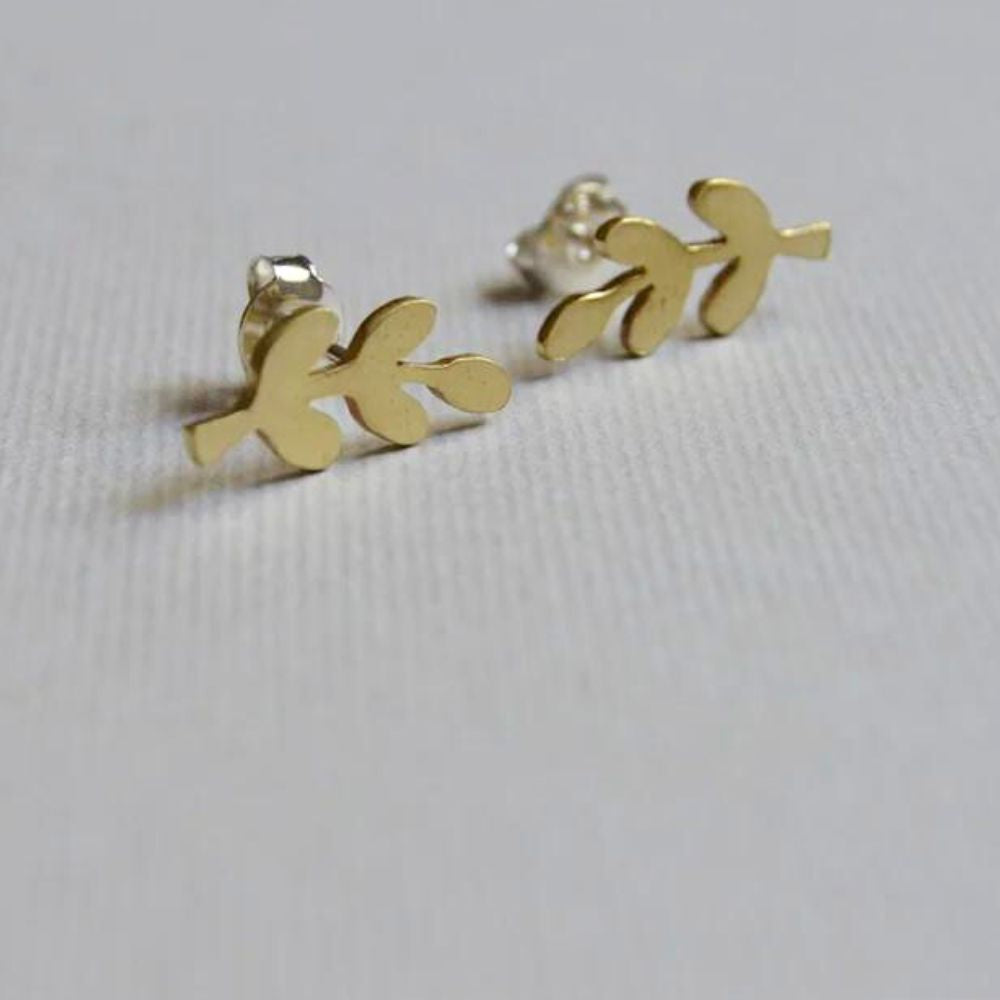 Liwo Brass Small Leaves #1Studs