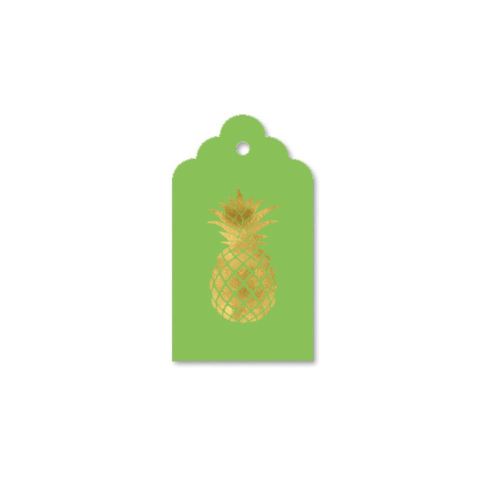 Macaroon Gold Foil Tag  Set of 10 - Pineapple Lime