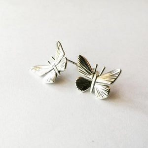 Miss H Butterfly Stud Earrings Small - Brass