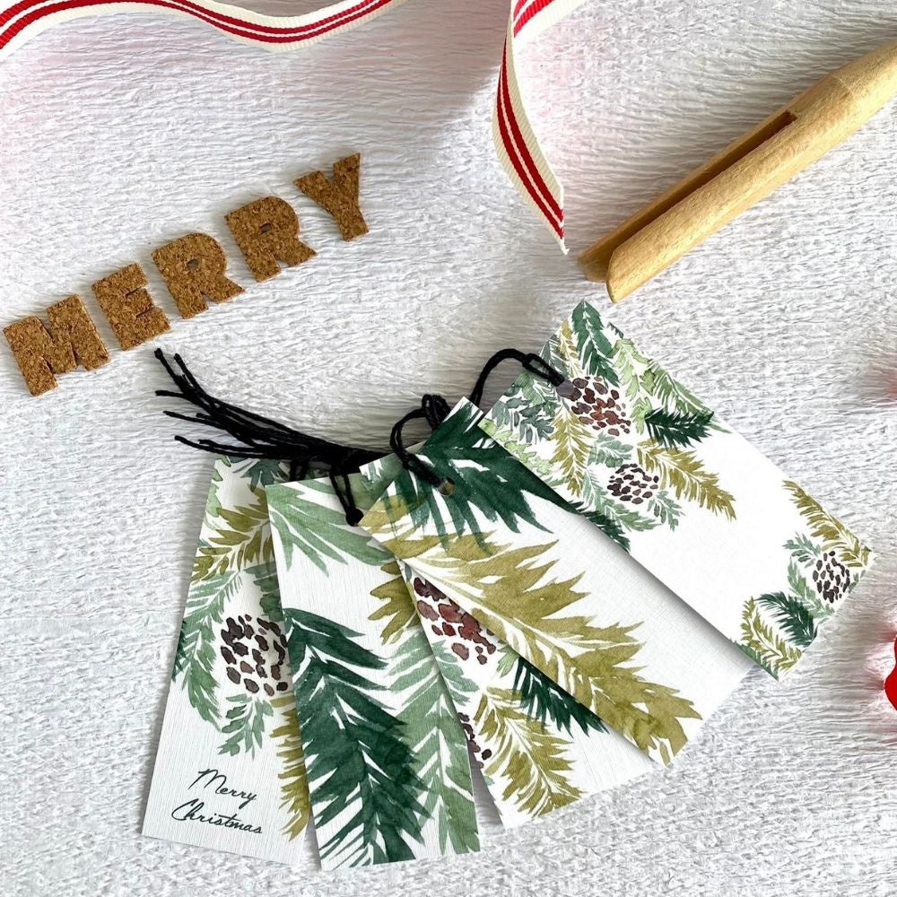 Moon & Brush Gift Tag Set - Pinecone