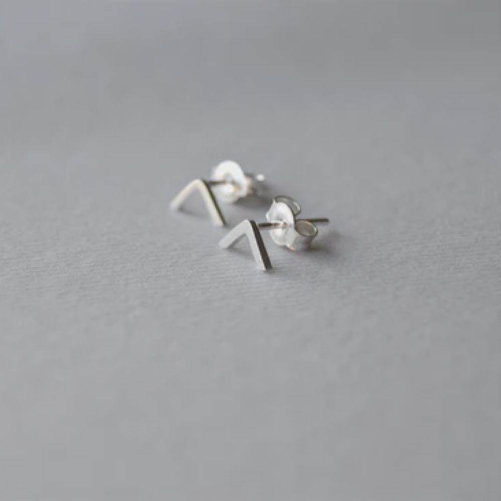 Sterling Silver Small Open Triangle Studs