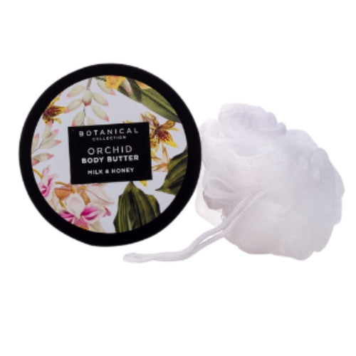 pepper Tree orchid body butter & sponge gift set