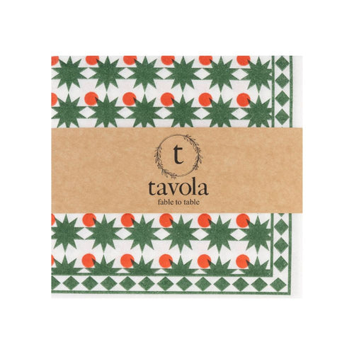 Tavola Serviettes - Christmas Star Red & Green