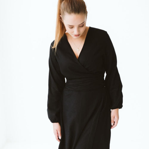 Trinity Margo Reversible Wrap Dress - Black
